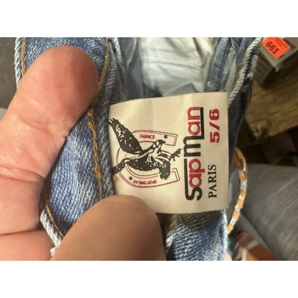 Vintage SapMan Western 80’s Denim Fringe Skirt Midi W/ Poncho Size 5/6 - Picture 13 of 13